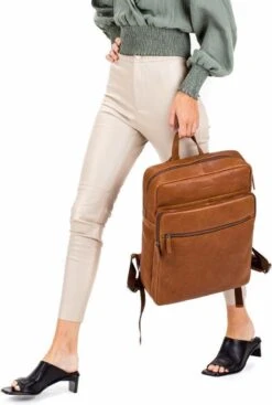 Burkely Antique Avery Unisex Rugzak Rits 15.6'' - Cognac -Reis Opberg Artikelen 807x1200 8