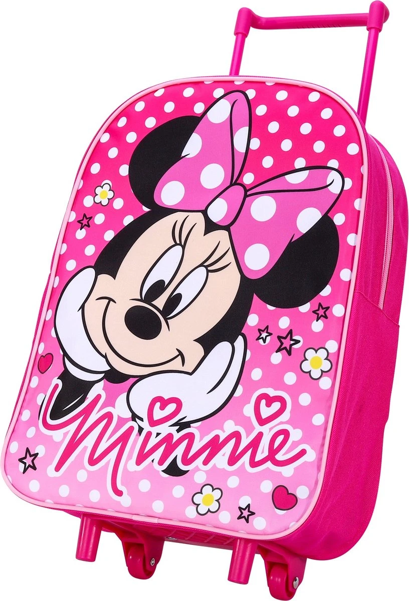 Disney MINNIE MOUSE Polka Dots Trolley Koffertje Vakantie Logeren Tripjes Roze