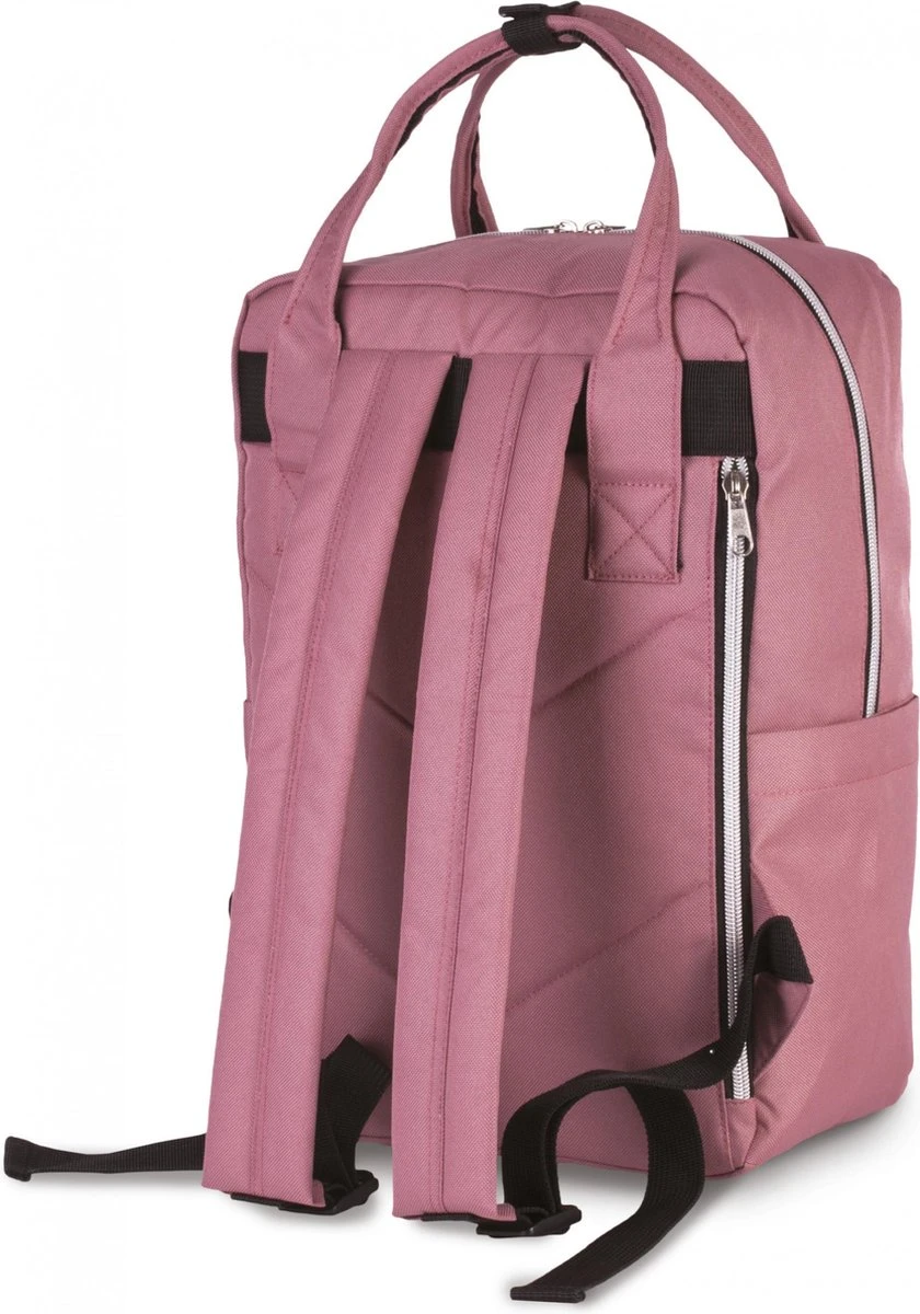 Veran Rugtas - Rugzak - 12 Liter - 2-in-1 Handtas - Urban - Vintage - Heren - Dames - Laptop - Gewatteerd - School - Boekentas - Roze 5 Veran Rugtas - Rugzak - 12 Liter - 2-in-1 Handtas - Urban - Vintage - Heren - Dames - Laptop - Gewatteerd - School - Boekentas - Roze - Afbeelding 3