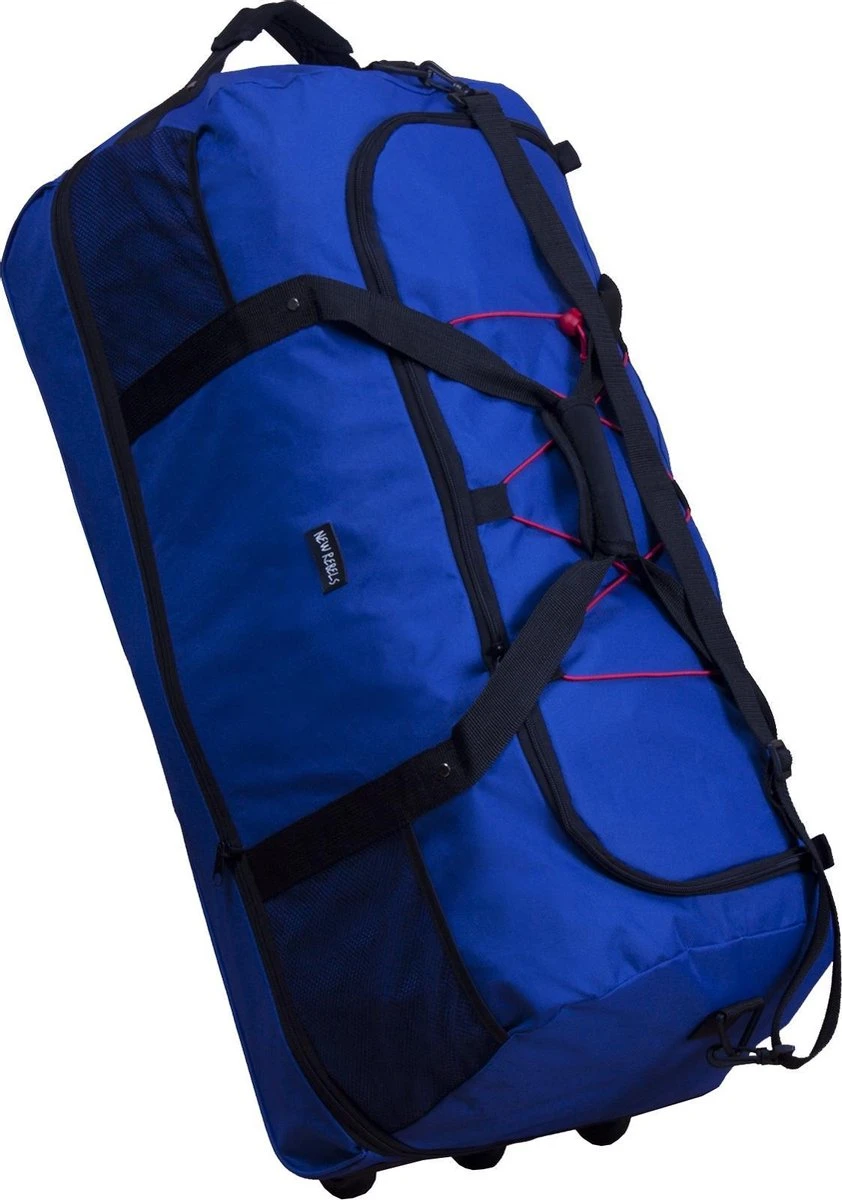 New Rebels Roll-able Trolley - Reistas - Weekendtas - Sporttas 80 Cm - Kobalt Blauw 3 New Rebels Roll-able Trolley - Reistas - Weekendtas - Sporttas 80 Cm - Kobalt Blauw