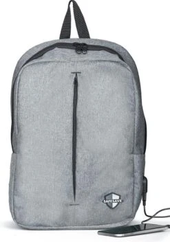 SafeSave Rugtas – Waterafstotende Schooltas Met Laptop Vak En Usb Aansluiting – Schoudertas – 15.6 Inch – Licht Grijs 18 SafeSave Rugtas – Waterafstotende Schooltas Met Laptop Vak En Usb Aansluiting – Schoudertas – 15.6 Inch – Licht Grijs -Reis Opberg Artikelen 843x1200 5