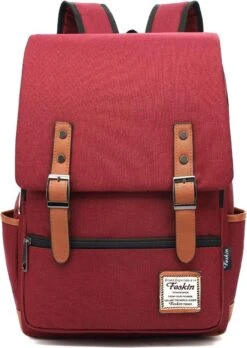Veran Rugtas - Rugzak - 25 Liter - 15,6" Laptopvak - Boekentas - Vintage - Laptop - School - Boekentas - Rood -Reis Opberg Artikelen 851x1200 11