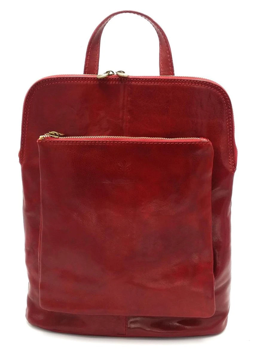 Bestleder – RZ30017 – Rood - Echt Leren - 2 In 1 - Schoudertas – Rugzak - Stevig - Hoge Kwaliteit Italiaans Leer- Rood 4 Bestleder – RZ30017 – Rood - Echt Leren - 2 In 1 - Schoudertas – Rugzak - Stevig - Hoge Kwaliteit Italiaans Leer- Rood - Afbeelding 2