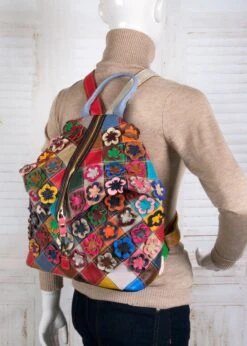 Viabologna Rugzak Escanella Van Gekleurde Stukjes Leer - Multicolour - -Reis Opberg Artikelen 856x1200 12