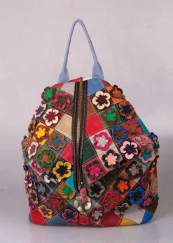 Viabologna Rugzak Escanella Van Gekleurde Stukjes Leer - Multicolour - -Reis Opberg Artikelen 856x1200 8