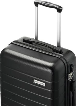 Swiss Alpine 2.0 - Handbagage Koffer - 55x35x20 Cm - 4 Wielen - Zwart -Reis Opberg Artikelen 857x1200