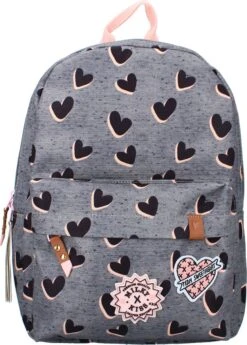 Milky Kiss Love Land - Rugzak - Schooltas Meisje - Grijs - Hartjes -Reis Opberg Artikelen 860x1200 1