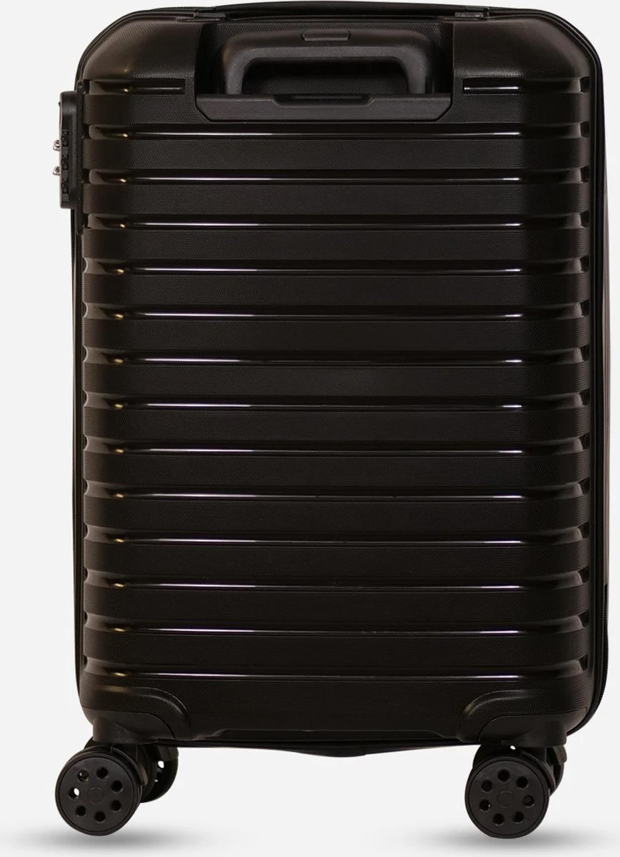 ©TROLLEYZ - Berlin No.11 - Trolley - 55cm Met Cijferslot - Dubbele Wielen - 360° Spinners - 100% Polypropyleen- Reiskoffer In Night Black 5 ©TROLLEYZ - Berlin No.11 - Trolley - 55cm Met Cijferslot - Dubbele Wielen - 360° Spinners - 100% Polypropyleen- Reiskoffer In Night Black - Afbeelding 3