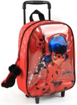 Miraculous Kinder Trolley & Rugtas In 1 - Ladybug Koffer - Kinder Rugtas Op Wielen - Reis Trolley
