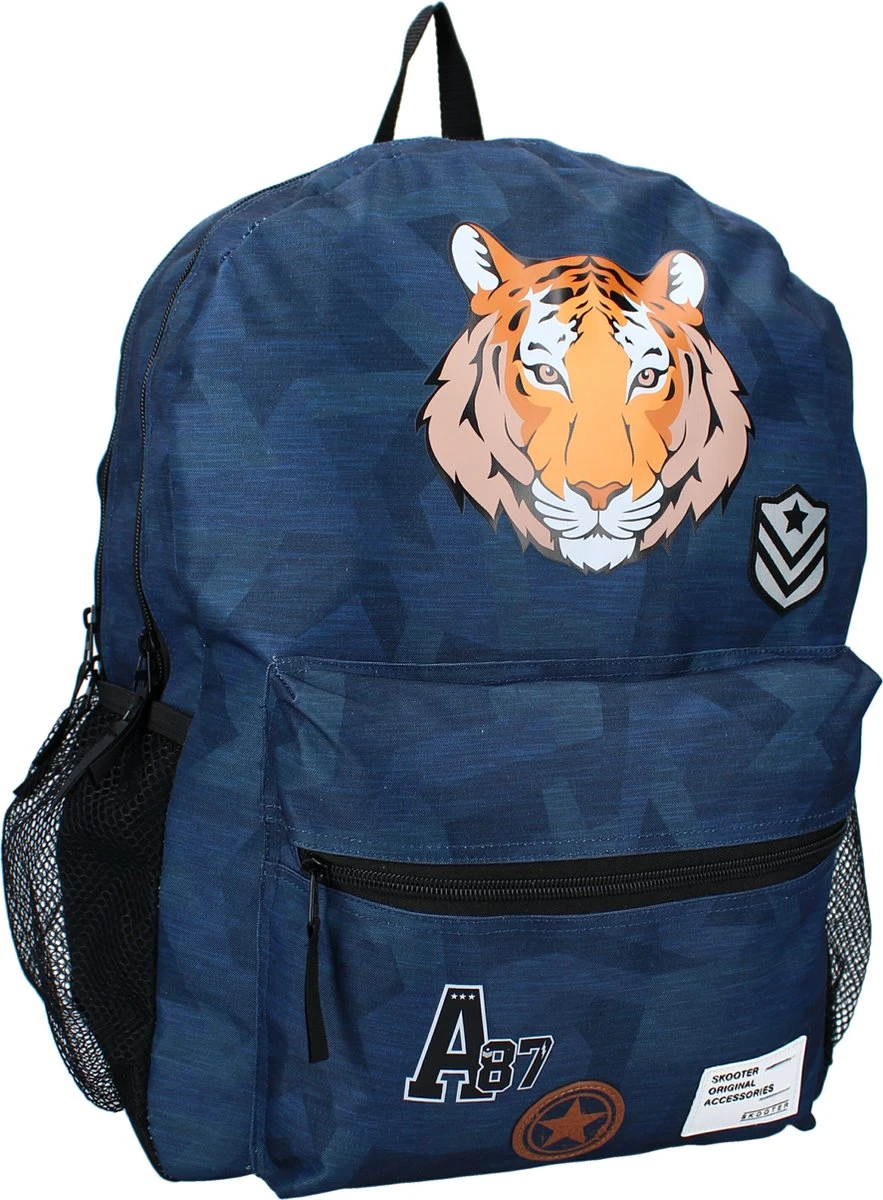 Skooter Cool Claws - Rugzak - Schooltas Jongen - Blauw - Tijger 4 Skooter Cool Claws - Rugzak - Schooltas Jongen - Blauw - Tijger - Afbeelding 2