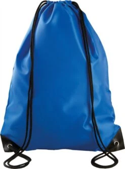 Merkloos Sport Gymtas/draagtas In Kleur Kobalt Blauw Met Handig Rijgkoord 34 X 44 Cm Van Polyester En Verstevigde Hoeken