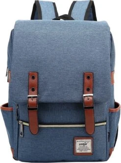 Veran Rugtas - Rugzak - 25 Liter - 15,6" Laptopvak - Boekentas - Vintage - Laptop - School - Boekentas - Blauw -Reis Opberg Artikelen 896x1200 5