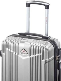 Tesla PC - Handbagage Koffer - 55x35x20 Cm - 4 Wielen - Zilver -Reis Opberg Artikelen 905x1200