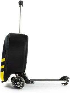 Rolkoffer Trolley Voor Kinderen | Geel | Trolley | Tas Kind | Bagagekoffer | Step Jongen | Vliegtuig Nekkussen | Step Met 3 Wielen | FDBW | Koffer Handbagage - 50 Kilo - Bouncy Box 40x20x25 Cm + Nekkussen Vliegtuig -Reis Opberg Artikelen 907x1200