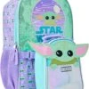 Disney Star Wars - Baby Yoda - Rugtas - Rugzak - Backpack - Paars - Groen - The Mandalorian - Inclusief Lunchtas - Afneembaar - Tweedelig - Glitter - Glamour - Pailletten - Eyecatcher - Back To School - Kinderen - Meisjes - Cadeau