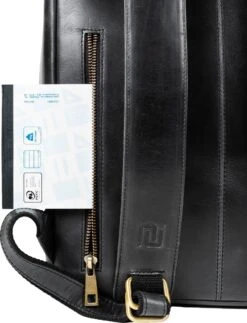 NEGOTIA Alpha - Leren Laptop Rugzak Dames En Heren - Leren Rugtas - 100% Luxe Top-Grain Leer - Zwart -Reis Opberg Artikelen 918x1200 4
