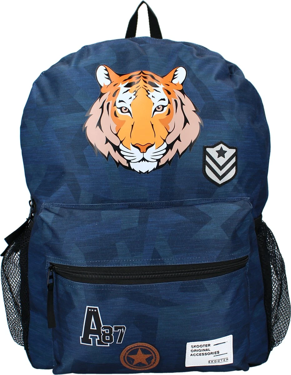Skooter Cool Claws - Rugzak - Schooltas Jongen - Blauw - Tijger 3 Skooter Cool Claws - Rugzak - Schooltas Jongen - Blauw - Tijger