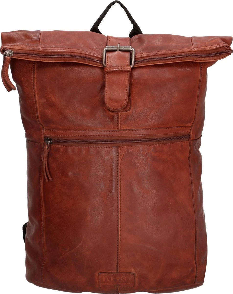 Old West Paint Rock Leren Rolltop Rugtas 13,3 Inch - Cognac 3 Old West Paint Rock Leren Rolltop Rugtas 13,3 Inch - Cognac