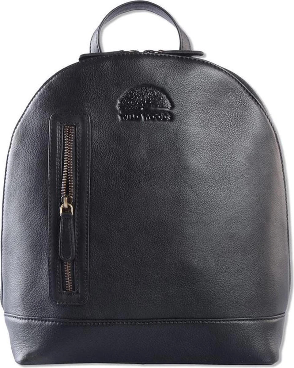 WILD WOODS Leren Dames Rugtas M - Casual Rugzak - Nappa Leer - Zwart 3 WILD WOODS Leren Dames Rugtas M - Casual Rugzak - Nappa Leer - Zwart