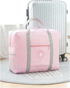 Merkloos Opvouwbare Reistas Roze - Opbergtas - Weekendtas - Reistas Voor Handbagage - Opvouwbare Reistassen Dames - Reistas Voor Op Koffer - Dames Tas - Damestas - Tas Voor Reizen - Sporttas -Reis Opberg Artikelen 963x1200 4
