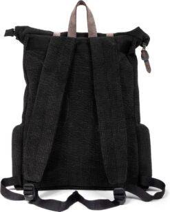 Vintage Rugzak Zwart Met Ribbelpatroon -Reis Opberg Artikelen 965x1200 6