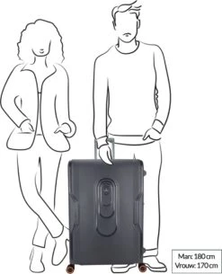 Decent Koffer / Trolley / Reiskoffer - 77 X 54.5 X 31.5 Cm - 116 Liter - Polypropyleen - Maat XL - On-Tour - Grijs -Reis Opberg Artikelen 973x1200 13