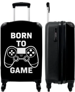 NoBoringSuitcases.com® Koffer - Quote - Gaming - Controller - Boys - Past Binnen 55x40x20 Cm En 55x35x25 Cm - Handbagage - Trolley - Fotokoffer - Cabin Size - Print