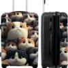 NoBoringSuitcases.com® Koffer Groot - Kat - Huisdieren - Poes - Bruin - Grijs - Trolley Koffer Met TSA-slot - Met Wielen - 90 Liter - Reiskoffer - 66 Cm -Reis Opberg Artikelen 985x1200 1
