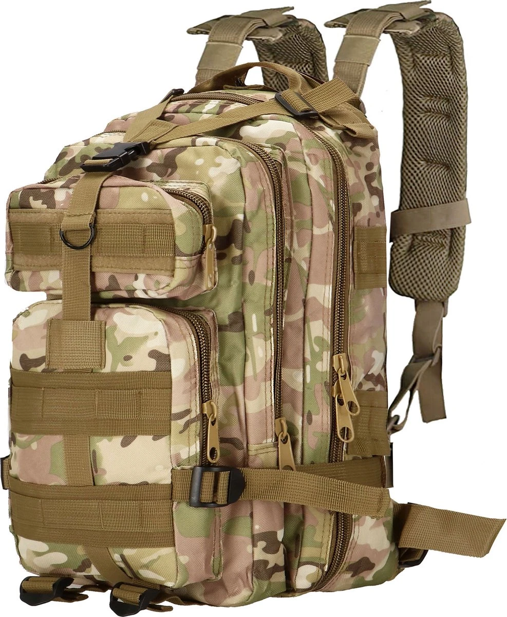 Springos Rugzak | Backpack | Wandelrugzak | Tactical Backpack | 35 Liter | Camouflage | Groen/Camel/Beige 3 Springos Rugzak | Backpack | Wandelrugzak | Tactical Backpack | 35 Liter | Camouflage | Groen/Camel/Beige