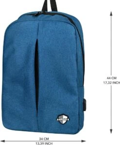 SafeSave Rugtas – Waterafstotende Schooltas Met Laptop Vak En Usb Aansluiting – Schoudertas – 15.6 Inch – Lichtblauw -Reis Opberg Artikelen 991x1200 4
