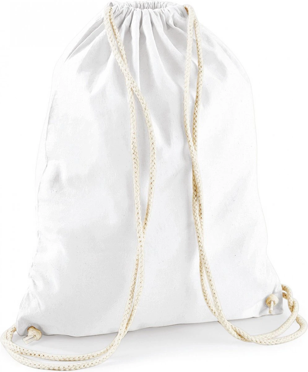 Merkloos Sporten/zwemmen/festival Gymtas Wit Met Rijgkoord 46 X 37 Cm Van 100% Katoen - Kinder Sporttasjes 3 Merkloos Sporten/zwemmen/festival Gymtas Wit Met Rijgkoord 46 X 37 Cm Van 100% Katoen - Kinder Sporttasjes